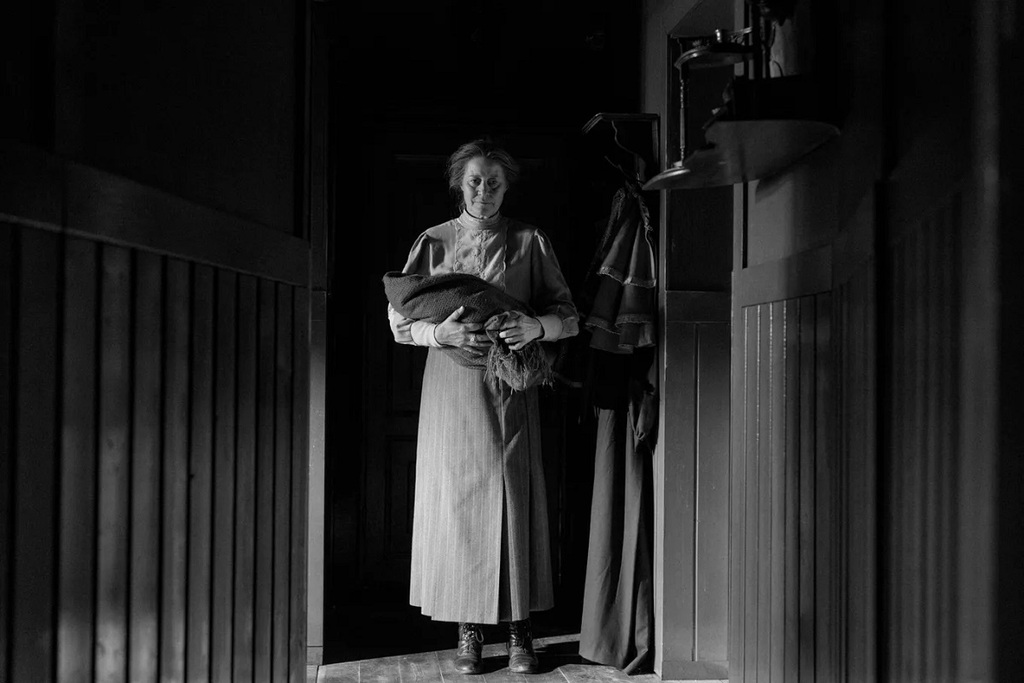 Trine Dyrholm in una scena del film The Girl with the Needle